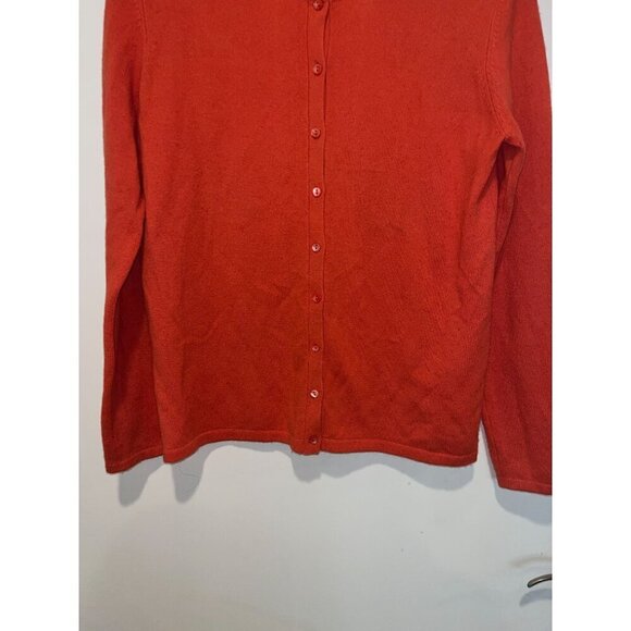 Beloid 100% Cashmere Womens Cardigan Sweater Red Long Sleeve Button Front Size S - Picture 5 of 8